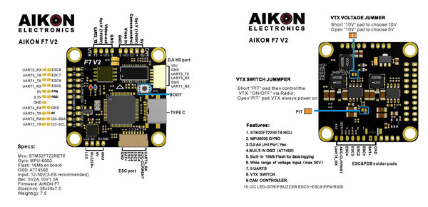 Aikon F7 3030 V2 Flight Controller